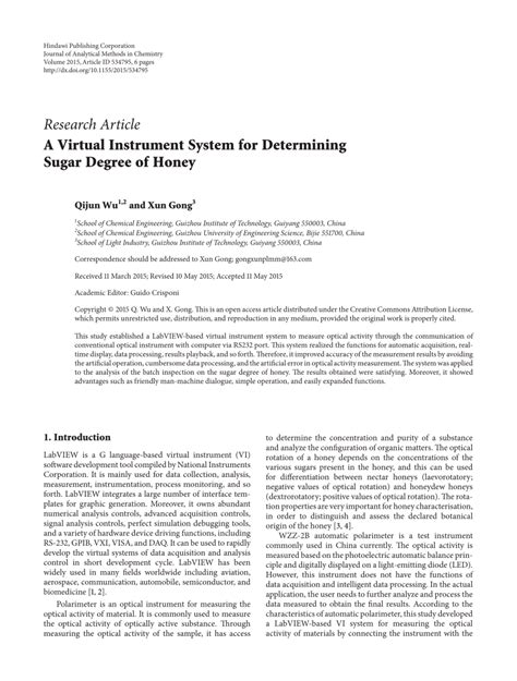 honey polarimeter|A Virtual Instrument System for Determining Sugar Degree of Honey.